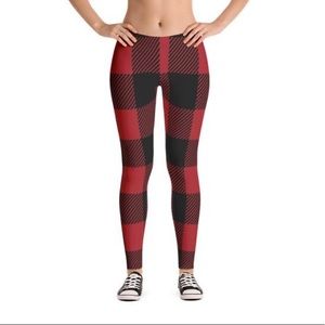Buffalo red/blk plaid leggings